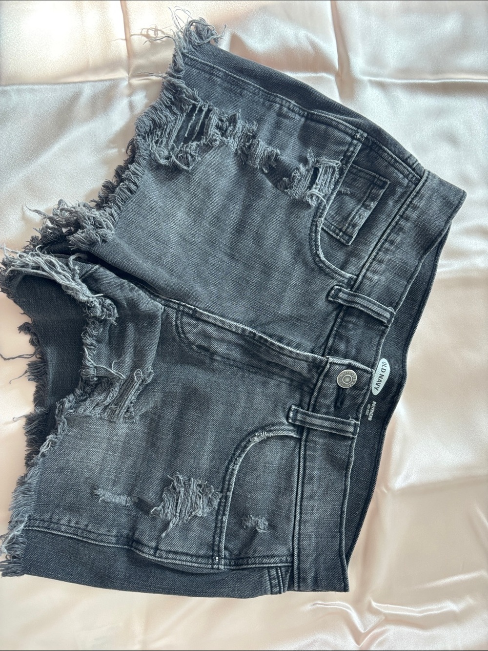 Old Navy Distressed vintage Black Denim Cutoff Shorts